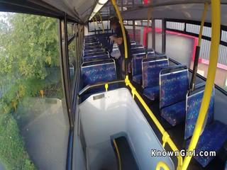 Hairy British amateur bangs in public bus