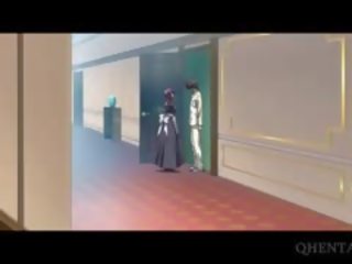 Ξανθός/ιά hentai νεαρός πατήσαμε επί ο βιβλιοθήκη πάτωμα
