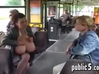 Milking Her Big Breasts In Public On The Bus